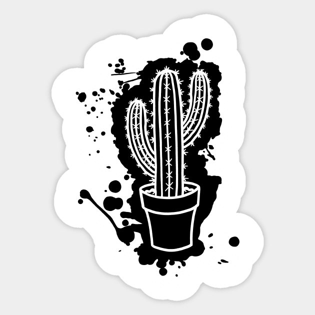 San Pedro Cactus - Splatter Cut Out Sticker by Arkoen-Arts